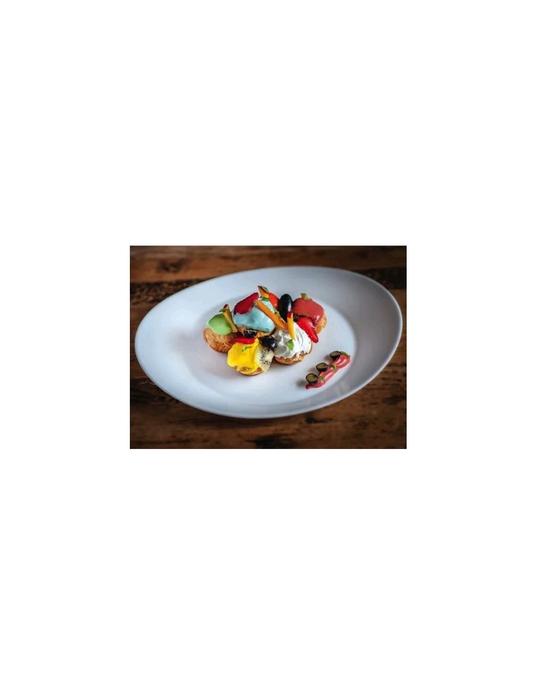 Fuente Oval De 32 X 26 Cm Vidrio Blanco Ronda Steak