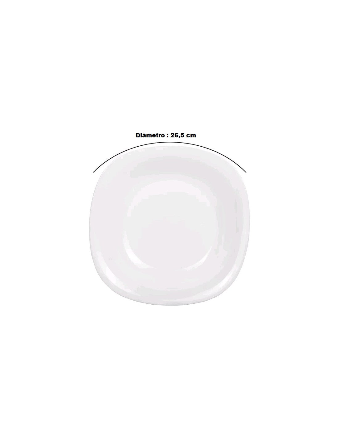 Plato Cuadrado Playo Vidrio De 26,5 Cm - Nfp100