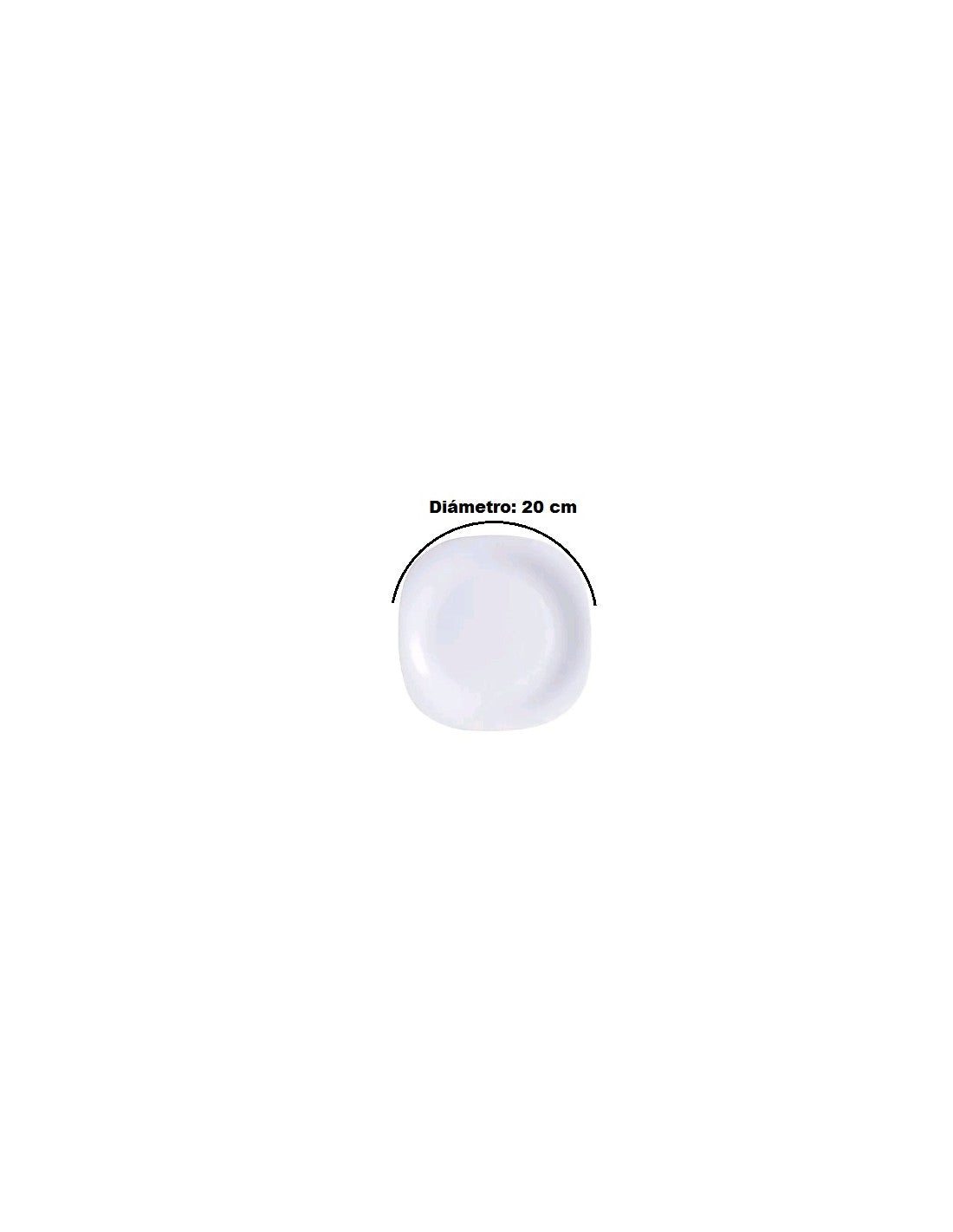 Plato Cuadrado Postre Vidrio De 20 Cm - Nfp80