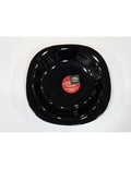 Plato Cuadrado Negro Hondo Vidrio De 22,5 Cm
