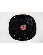 Plato Cuadrado Negro Hondo Vidrio De 22,5 Cm
