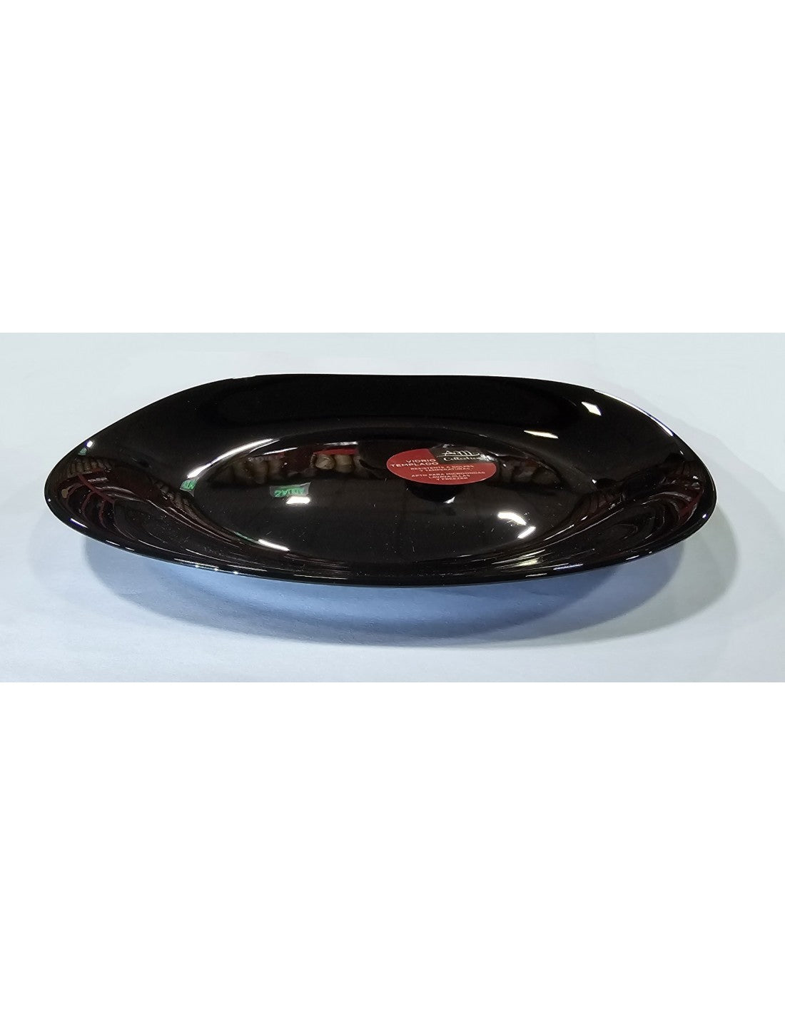 Plato Cuadrado Negro Postre Vidrio De 20 Cm