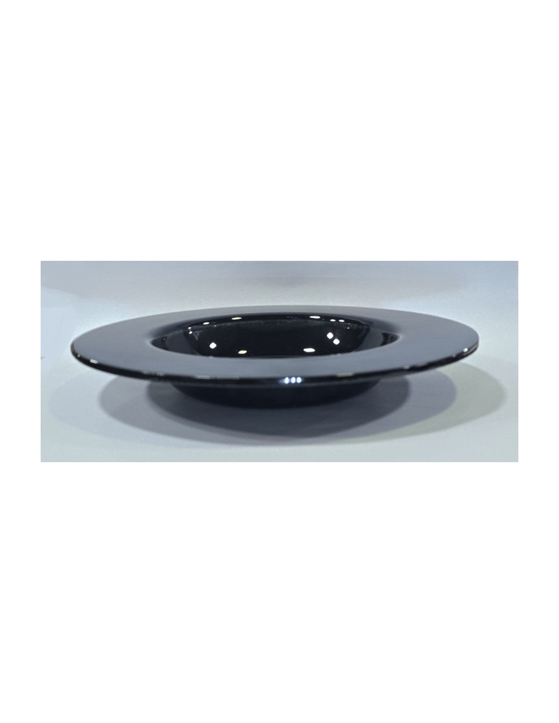 Plato Vidrio Hondo De 28 Cm Negro 500 Cc