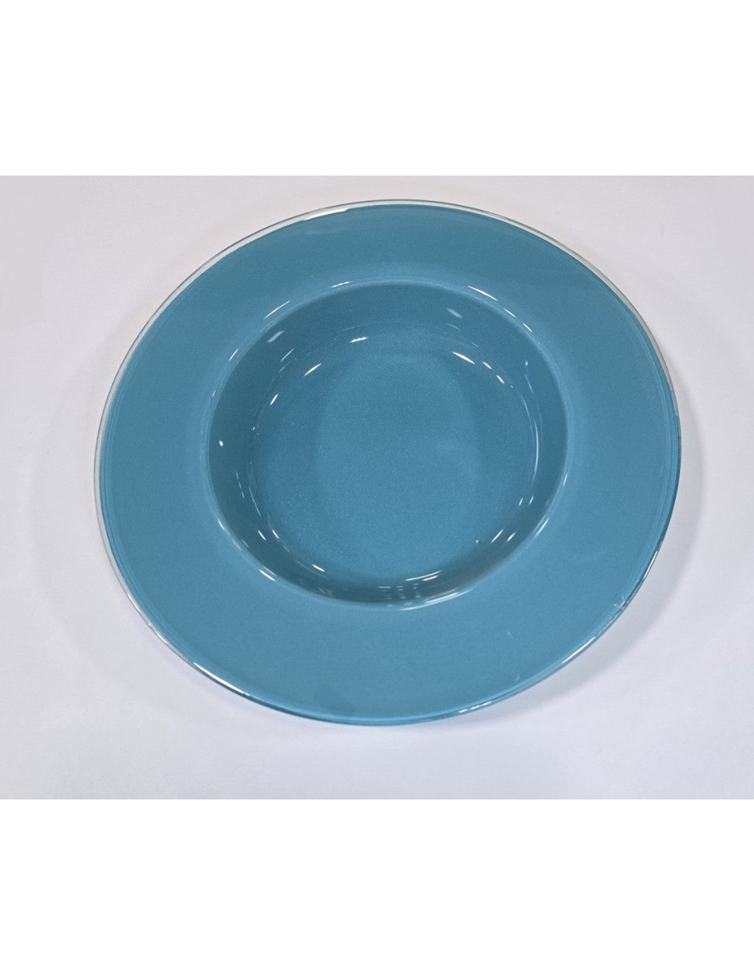 Plato Vidrio Hondo De 28 Cm Turquesa 500 Cc