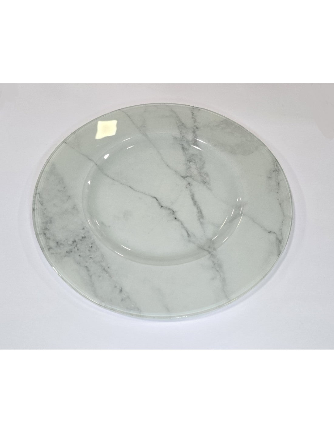 Plato Vidrio Playo De 28 Cm Carrara