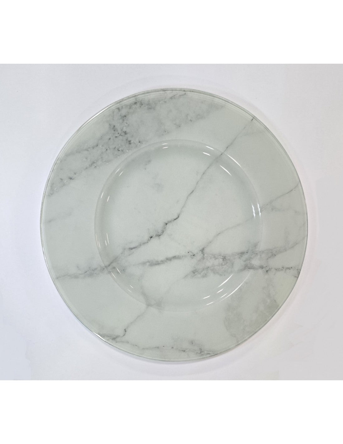 Plato Vidrio Playo De 28 Cm Carrara