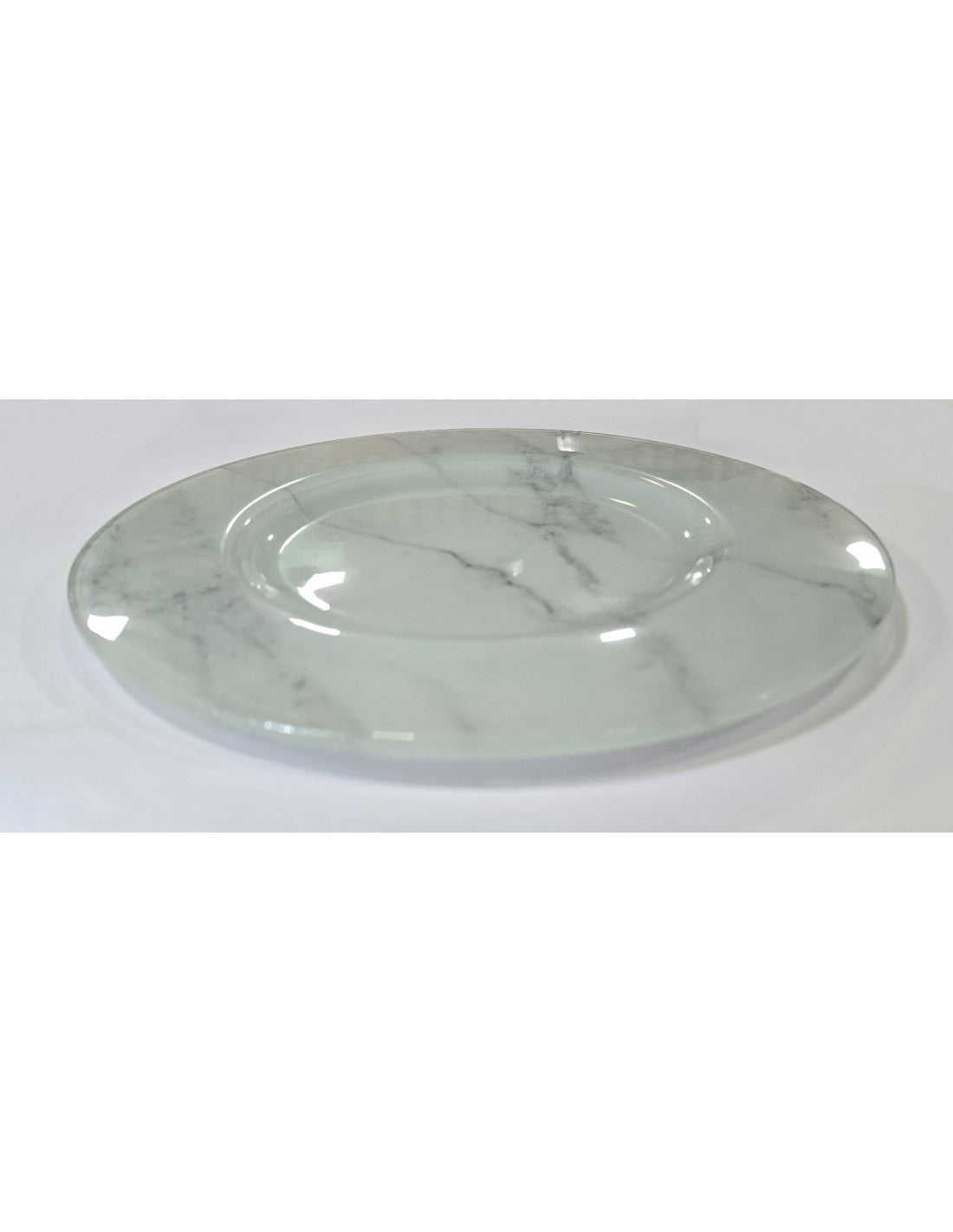 Plato Vidrio Playo De 28 Cm Carrara