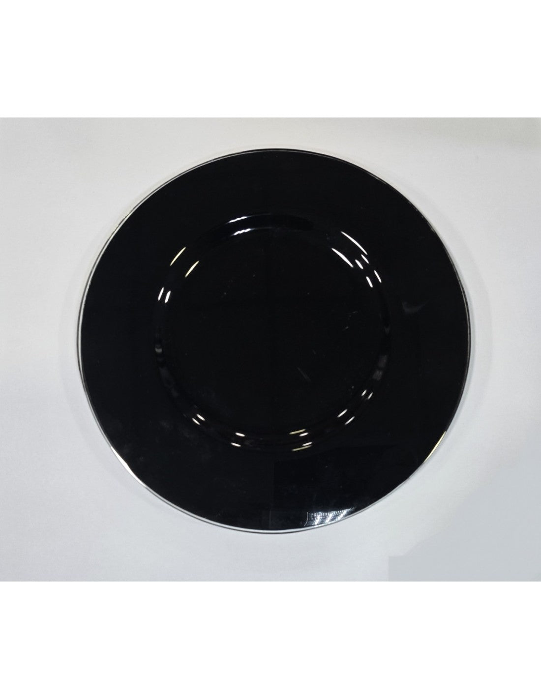 Plato Vidrio Playo De 28 Cm Negro