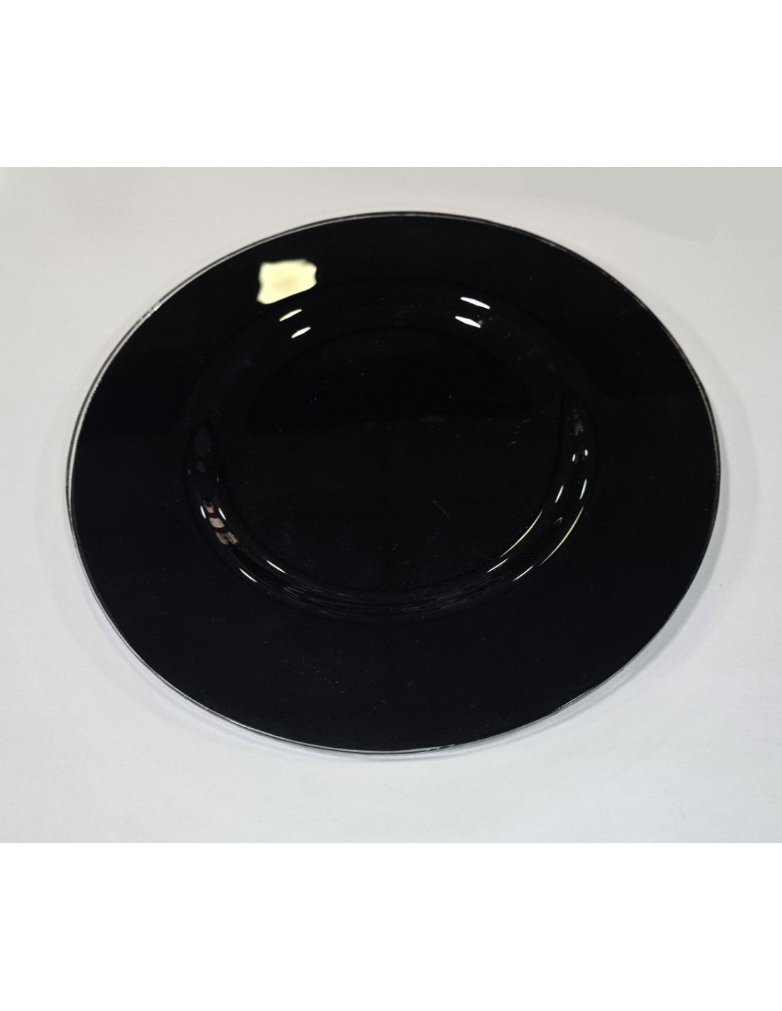 Plato Vidrio Playo De 28 Cm Negro