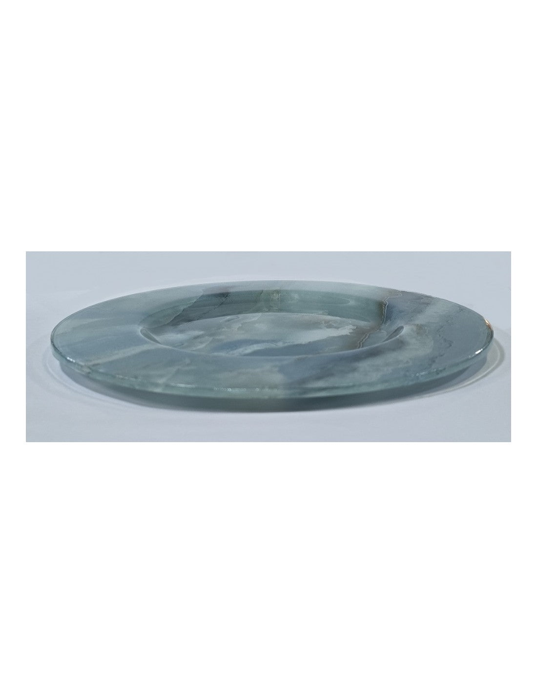 Plato Vidrio Playo De 28 Cm Onix Aqua