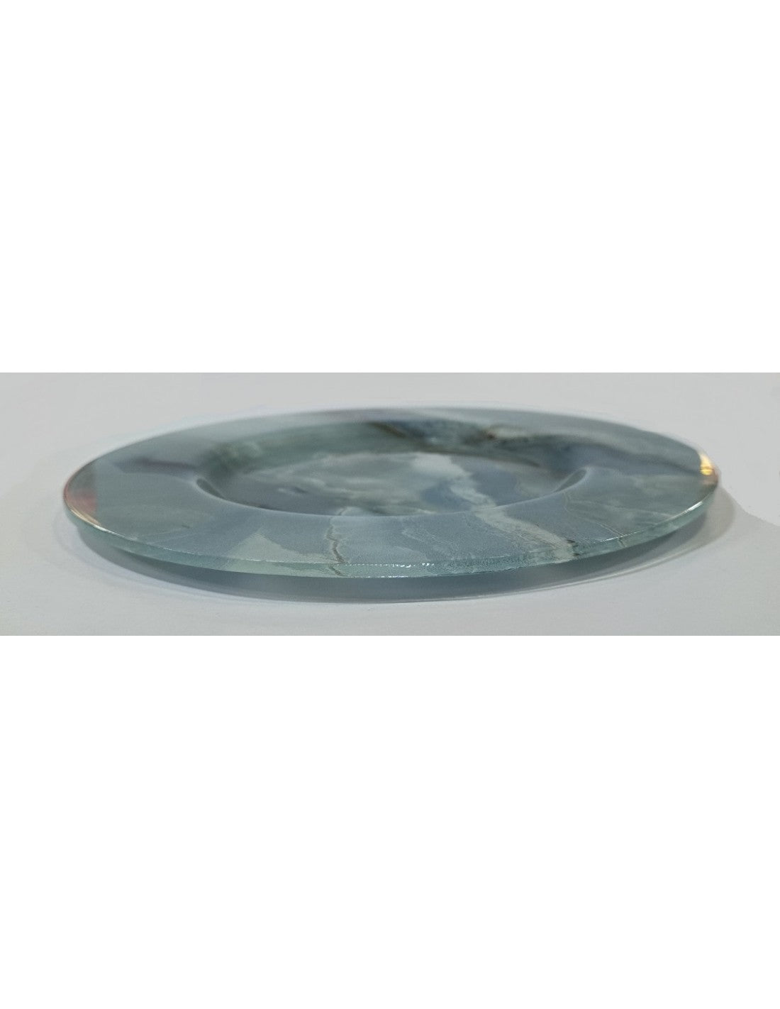 Plato Vidrio Playo De 28 Cm Onix Aqua