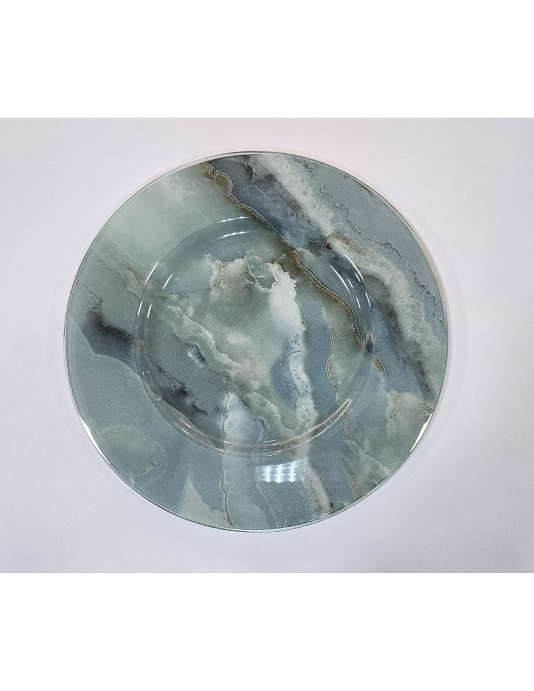 Plato Vidrio Playo De 28 Cm Onix Aqua