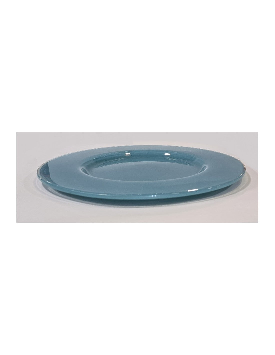 Plato Vidrio Playo De 28 Cm Turquesa