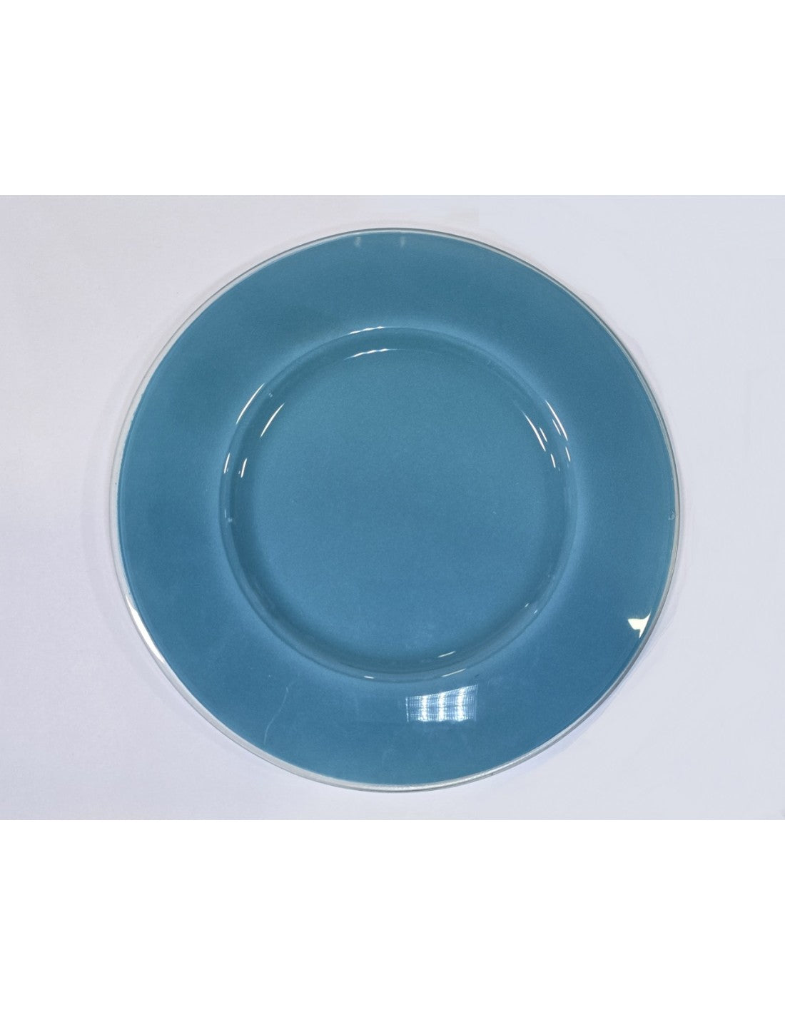 Plato Vidrio Playo De 28 Cm Turquesa