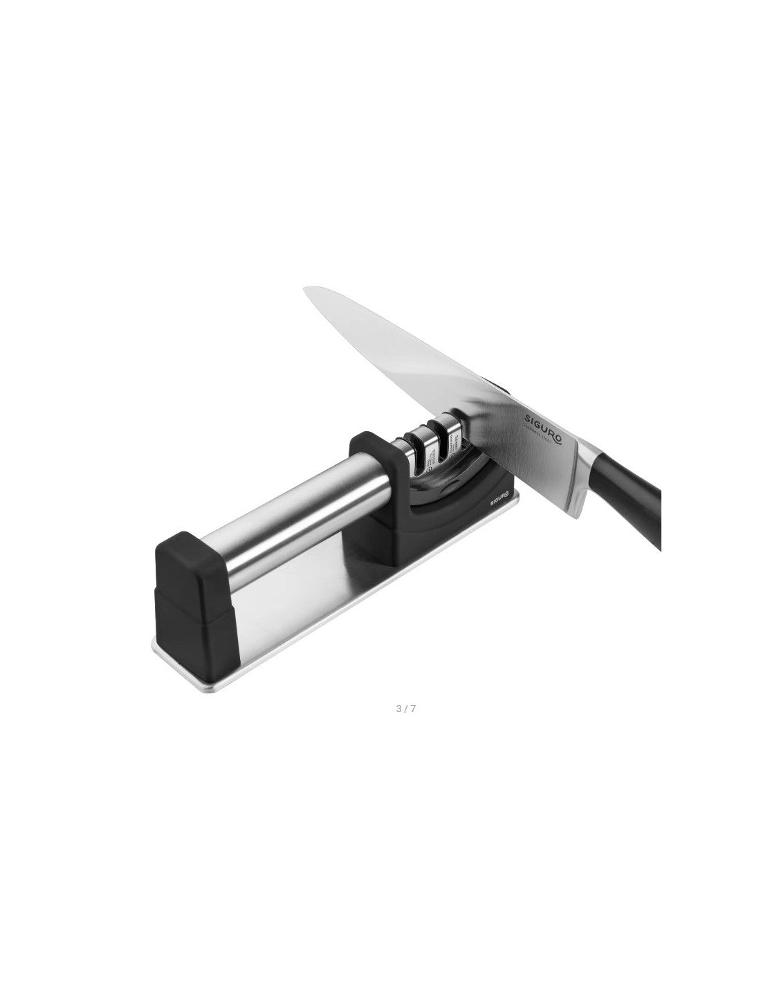 Afilador De Cuchillos Acero Inox 3 Granos