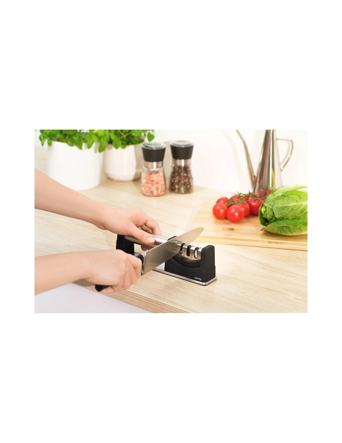 Afilador De Cuchillos Acero Inox 3 Granos