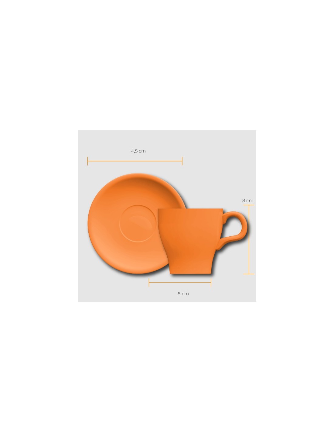 Jarrito Cafe C/plato De 180 Cc Naranja "oferta"