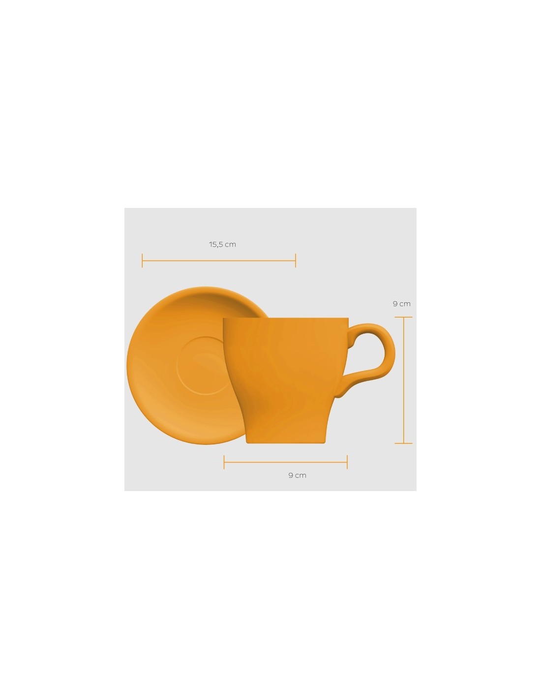 Taza Desayuno C/plato De 280 Cc Amarillo "oferta"
