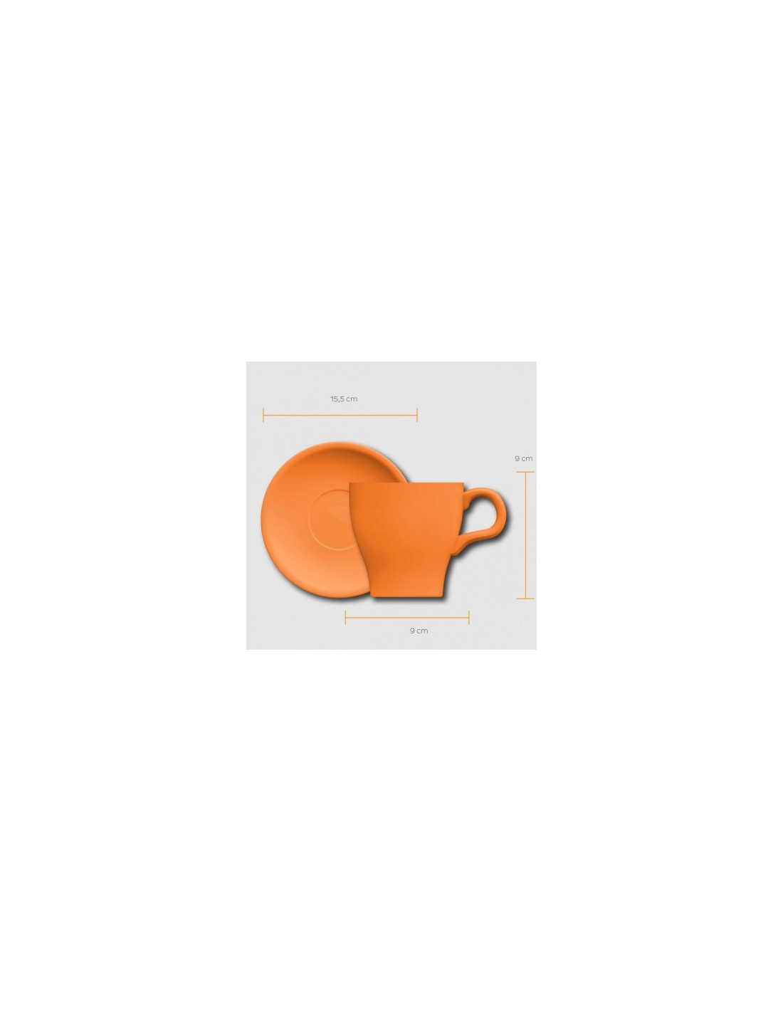 Taza Desayuno C/plato De 280 Cc Naranja "oferta"