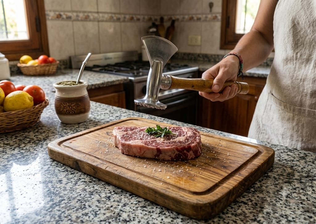 Hacha Bate Bife Enteriza Aluminio real