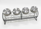Especiero Vidrio 4 Frascos Soporte Alambre